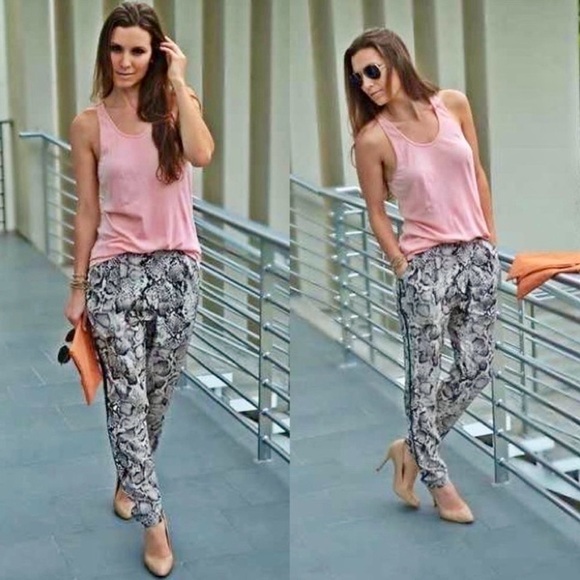 BCBGMaxAzria Pants - BCBGMAXAZARIA 100% Silk Animal Print Pants Size S NWOT